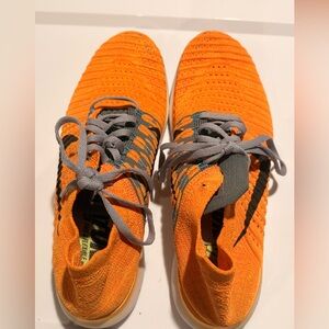 Women’s Nike Free RN Fly Knit Orange and Yellow Sneakers Size 11